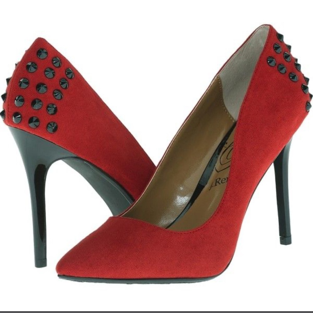 J Renee Fizzle Red Studded High Heels Size 10